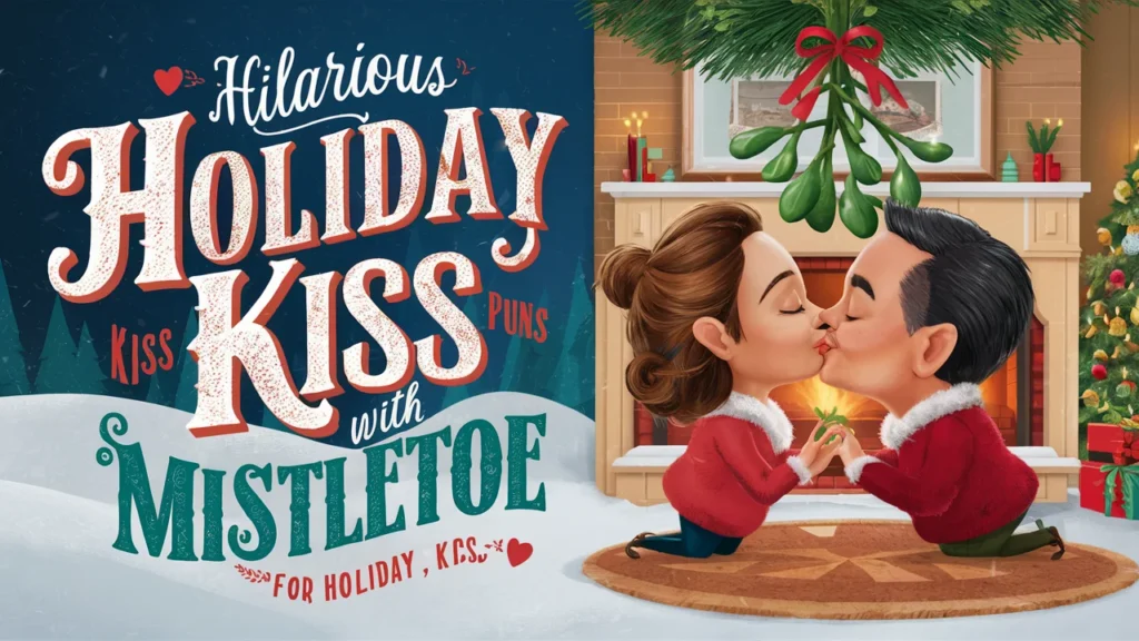 Hilarious Holiday Kiss Puns with Mistletoe