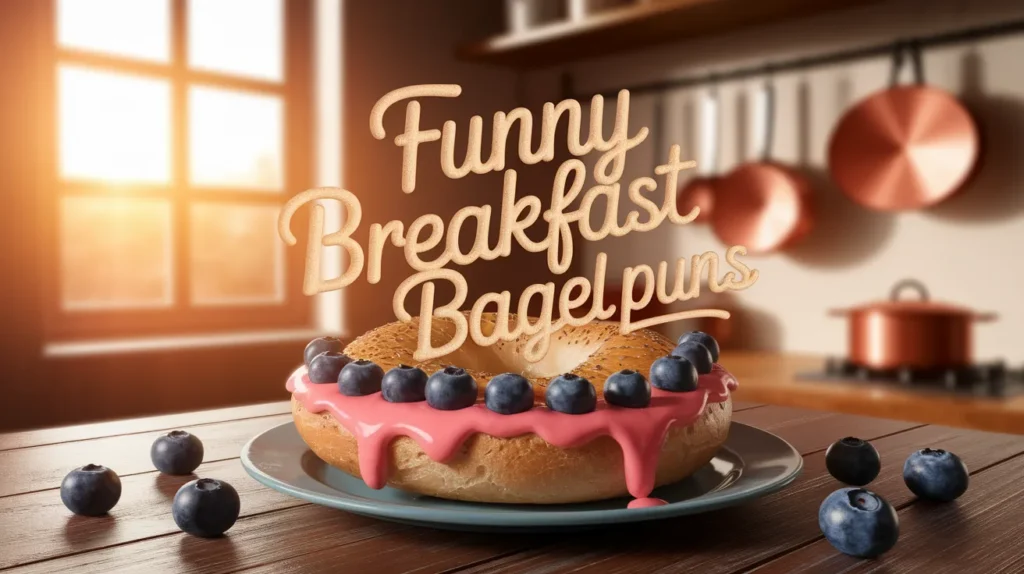 Funny Breakfast Bagel Puns