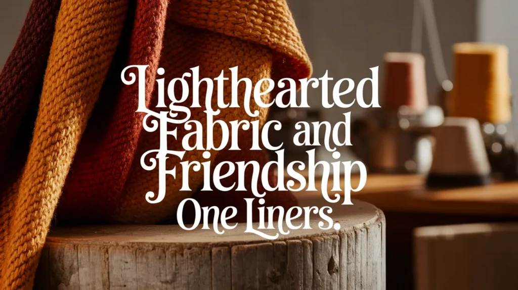 Lighthearted Fabric and Friendship One Liners