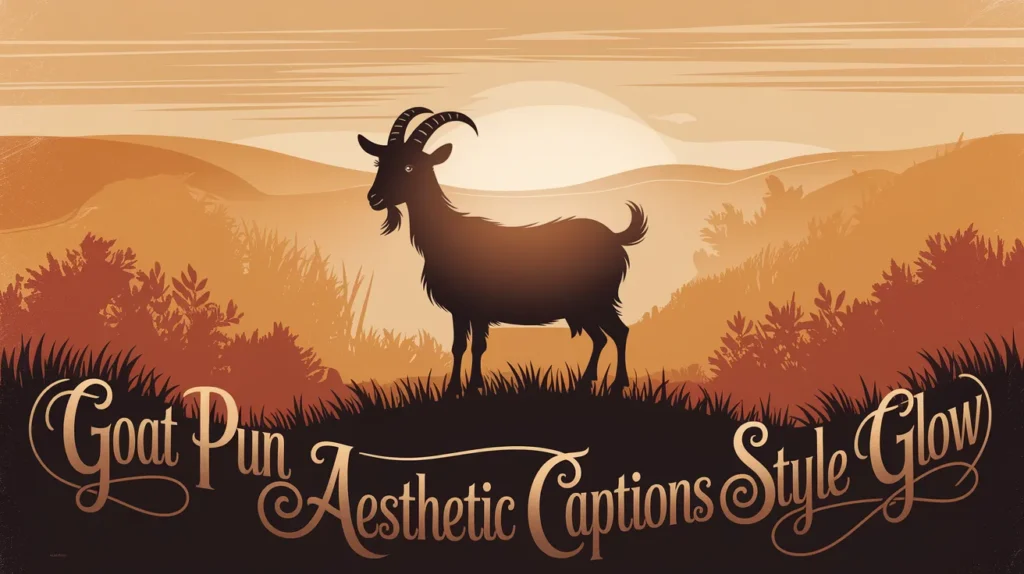 Goat pun aesthetic captions style glow