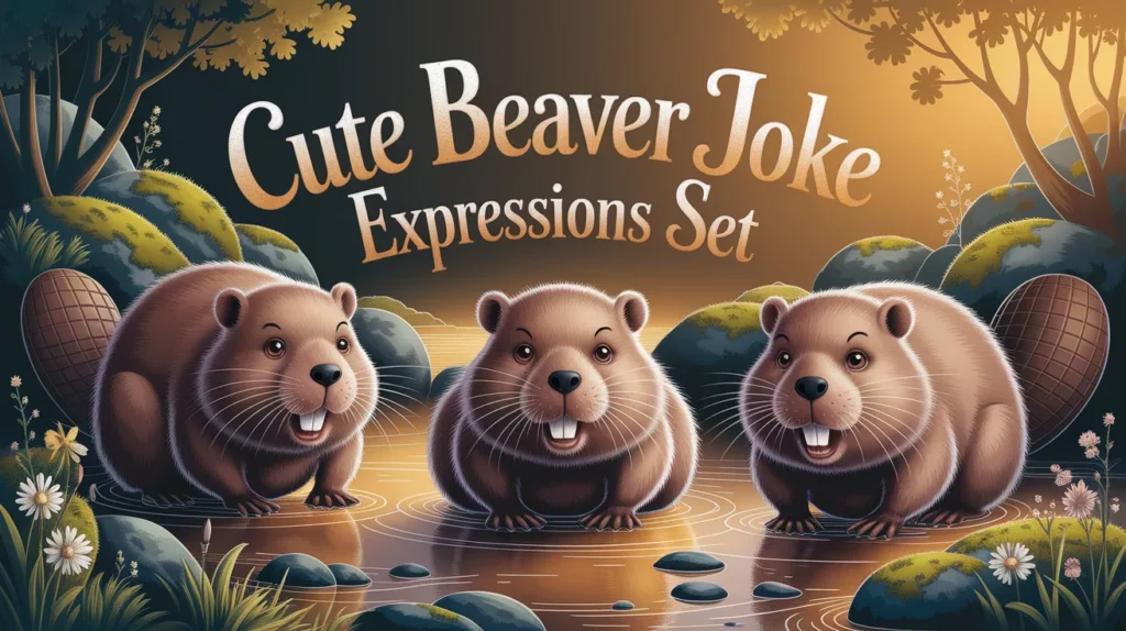 Cute Beaver Joke Expressions Set