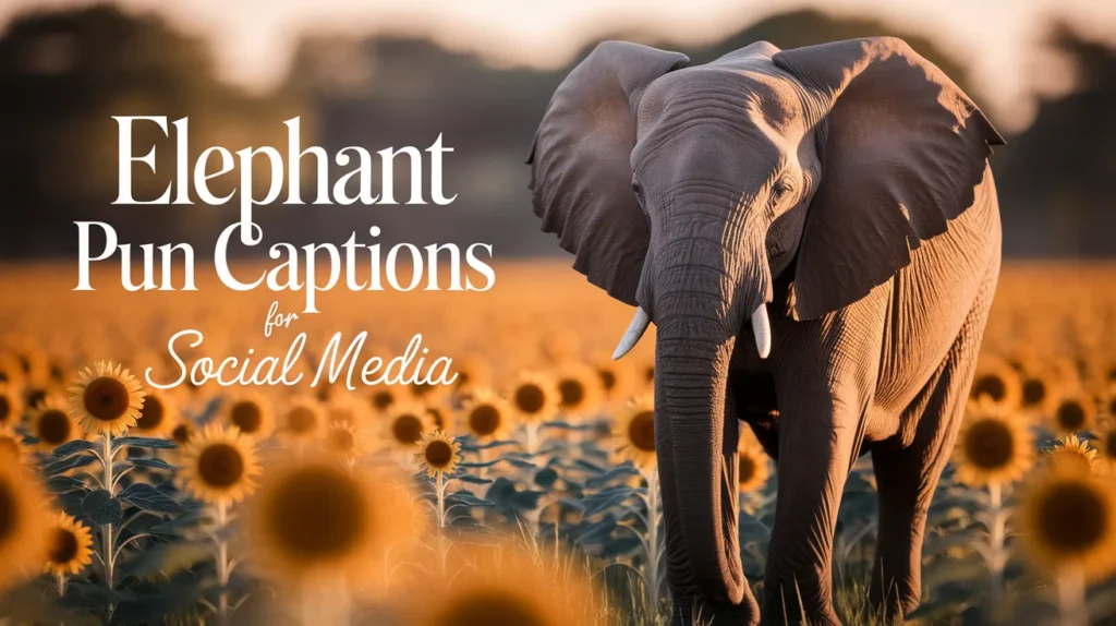 Elephant pun captions for social media