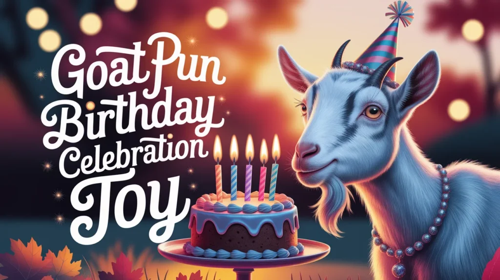 Goat pun birthday celebration joy