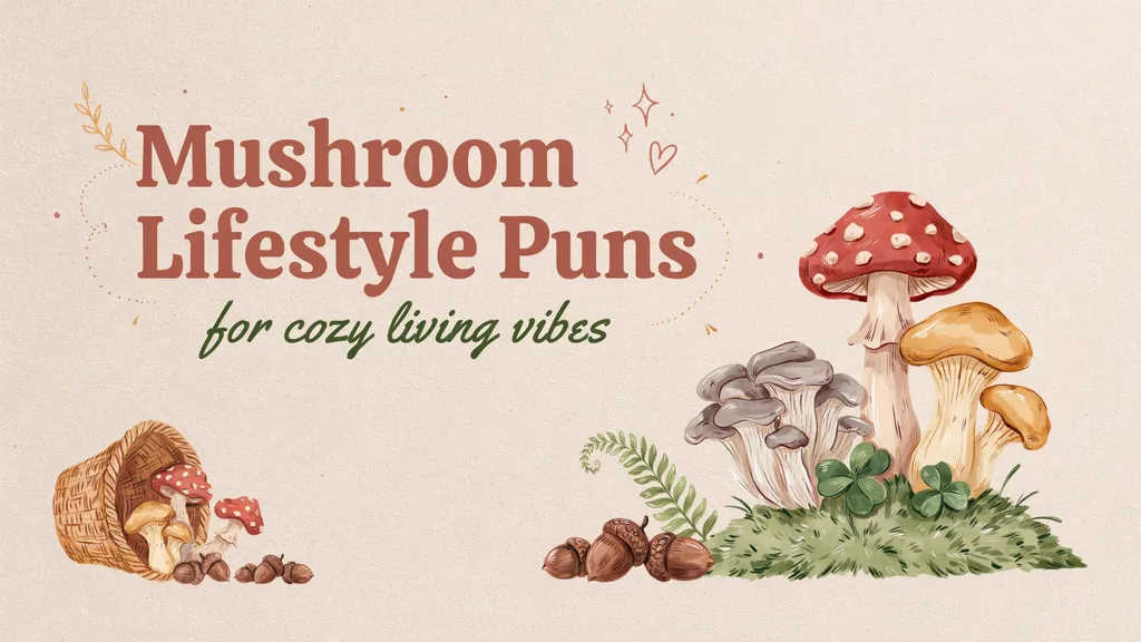 Mushroom lifestyle puns for cozy living vibes