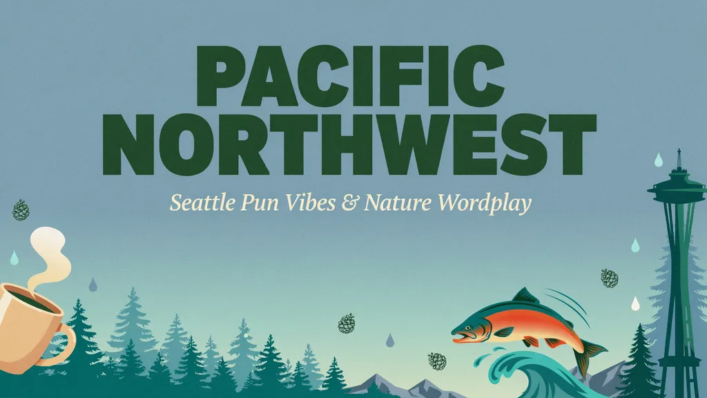 Pacific Northwest Seattle pun vibes and nature wordplay