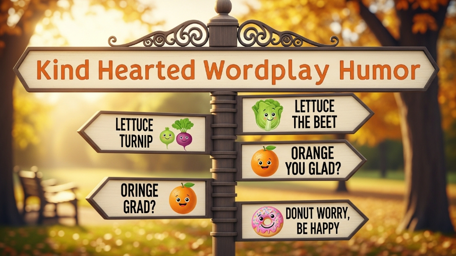Kind hearted wordplay humor
