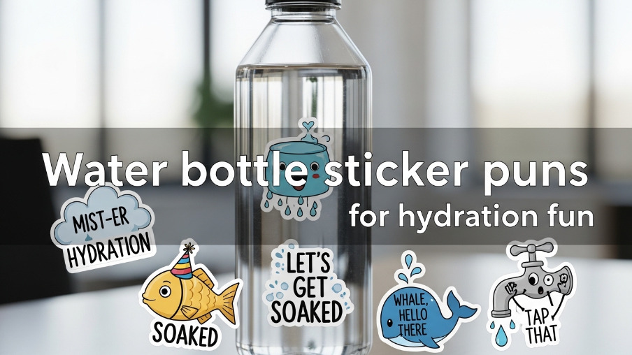 Water bottle sticker puns for hydration fun