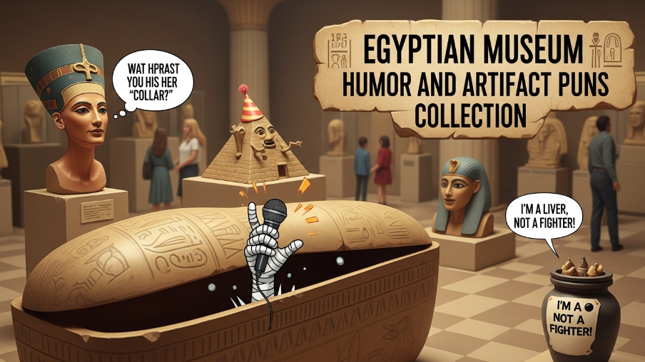 Egyptian museum humor and artifact puns collection