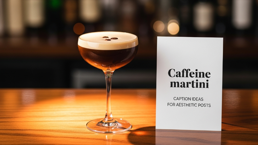 Caffeine martini caption ideas for aesthetic posts