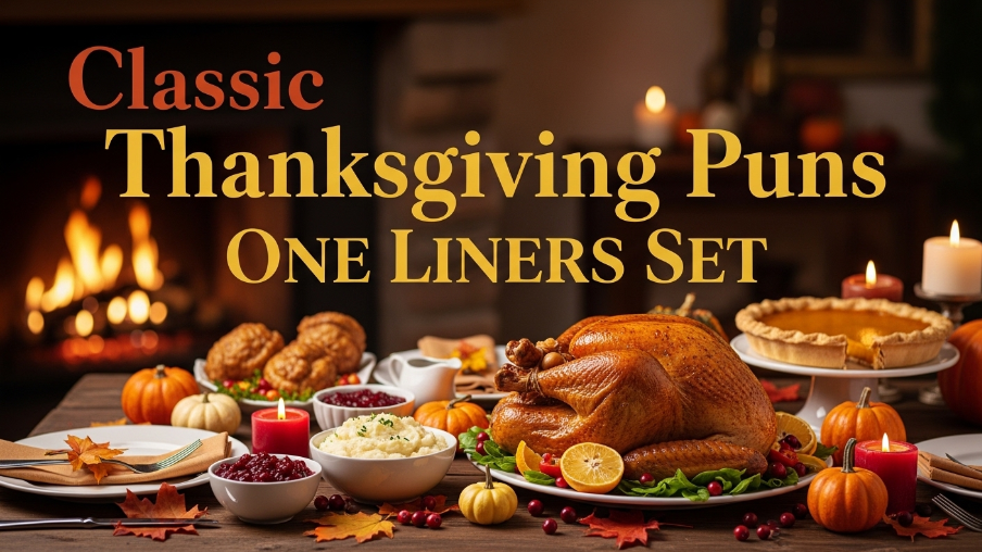 classic thanksgiving puns one liners set