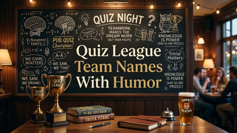 Quiz League Team Names With Humor