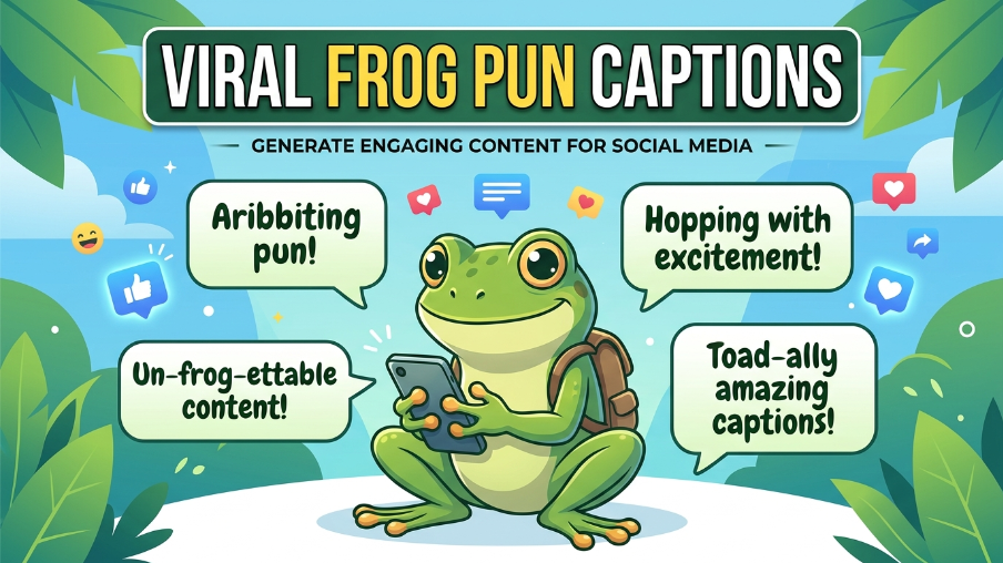 Viral Frog Pun Captions