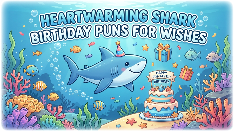 Heartwarming shark birthday puns for wishes