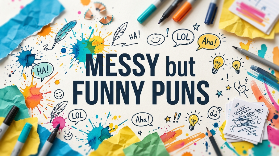Messy but Funny Puns