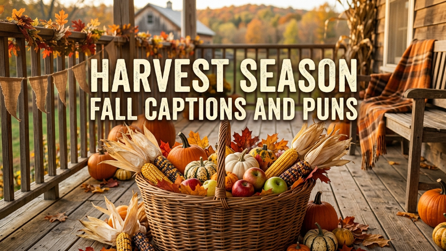 harvest season fall captions and puns