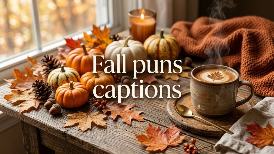 Fall puns captions
