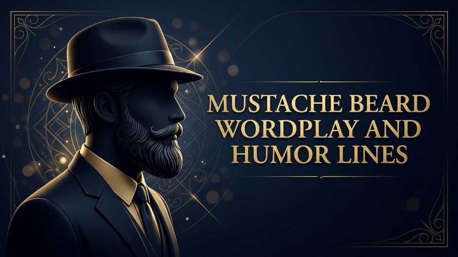 Mustache beard wordplay and humor lines