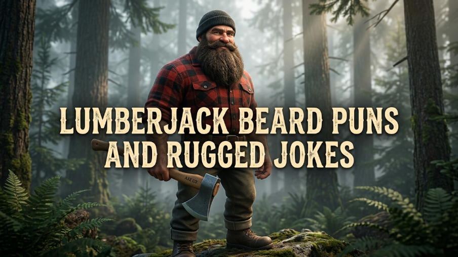 Lumberjack beard puns and rugged jokes