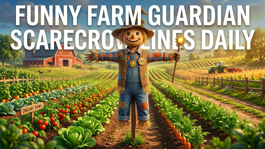 Funny farm guardian scarecrow lines daily