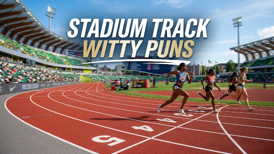 Stadium track witty puns