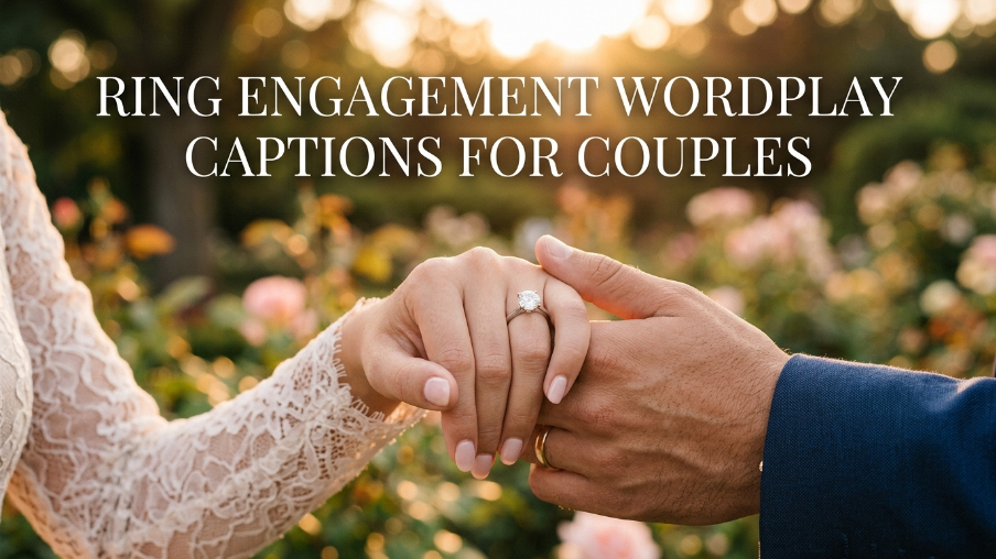 Ring engagement wordplay captions for couples