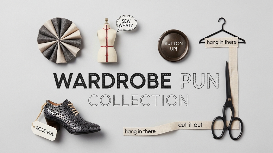 Wardrobe Pun Collection in fashion puns style