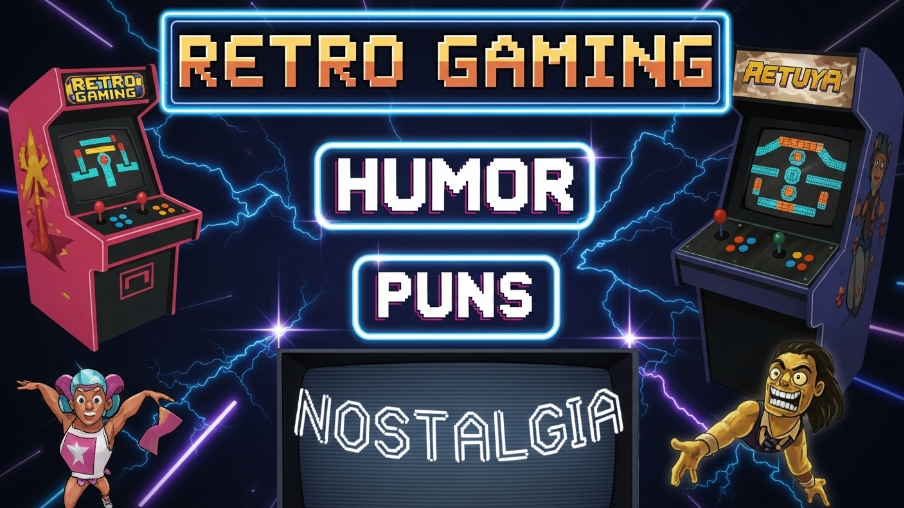 retro gaming humor puns nostalgia
