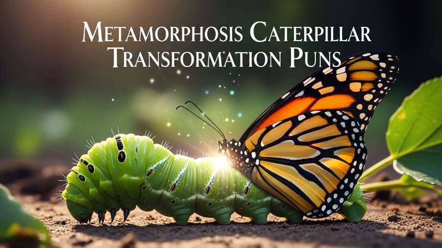 Metamorphosis caterpillar transformation puns