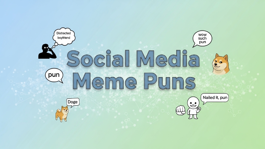 social media meme puns