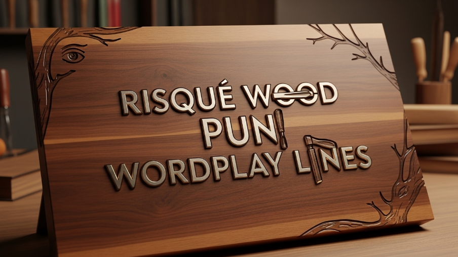 Risqué wood pun wordplay lines