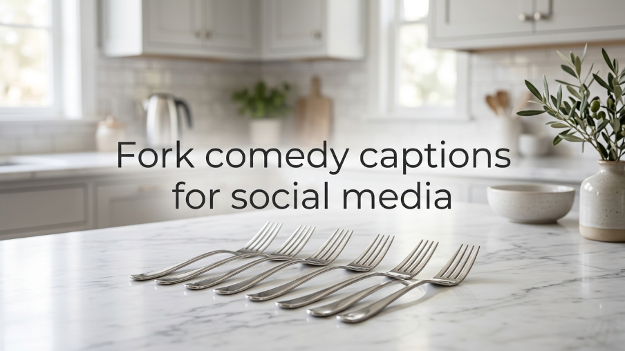 Fork comedy captions for social media
