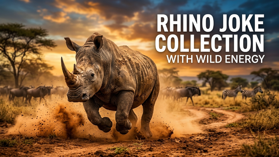 Rhino joke collection with wild energy