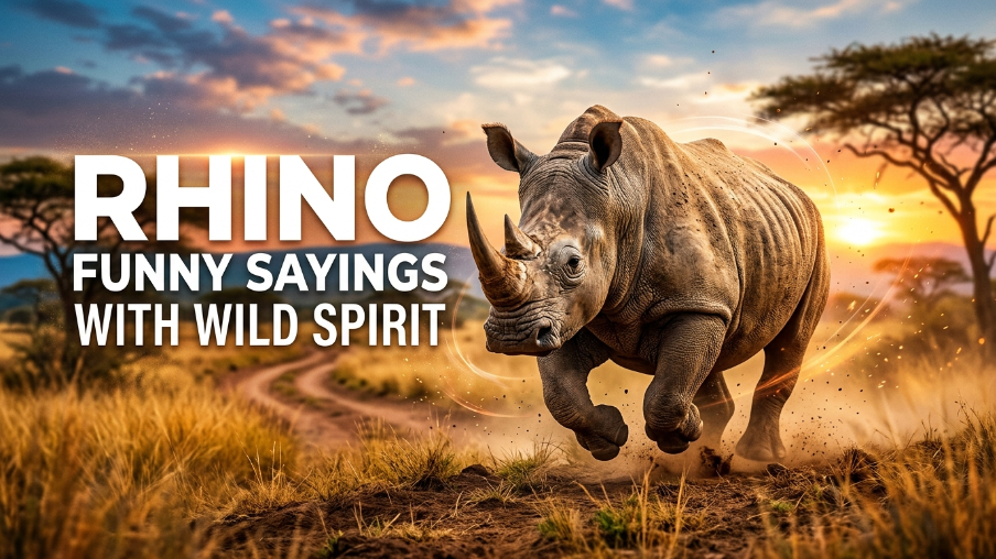 Rhino funny sayings with wild spirit