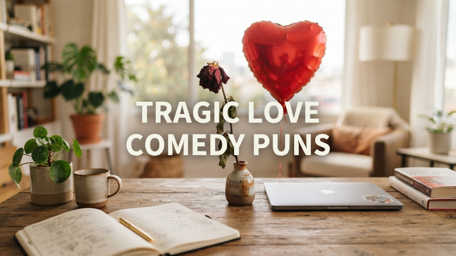 Tragic love comedy puns